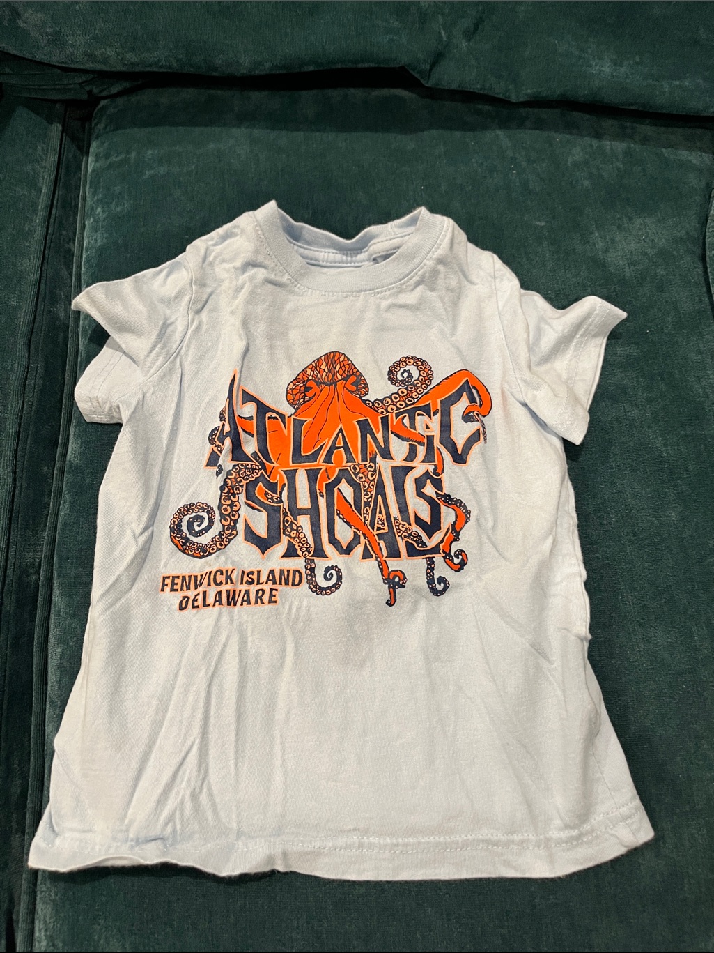 Atlantic Shack Kids Short-Sleeve Tee In White With Orange Octopus Graphic